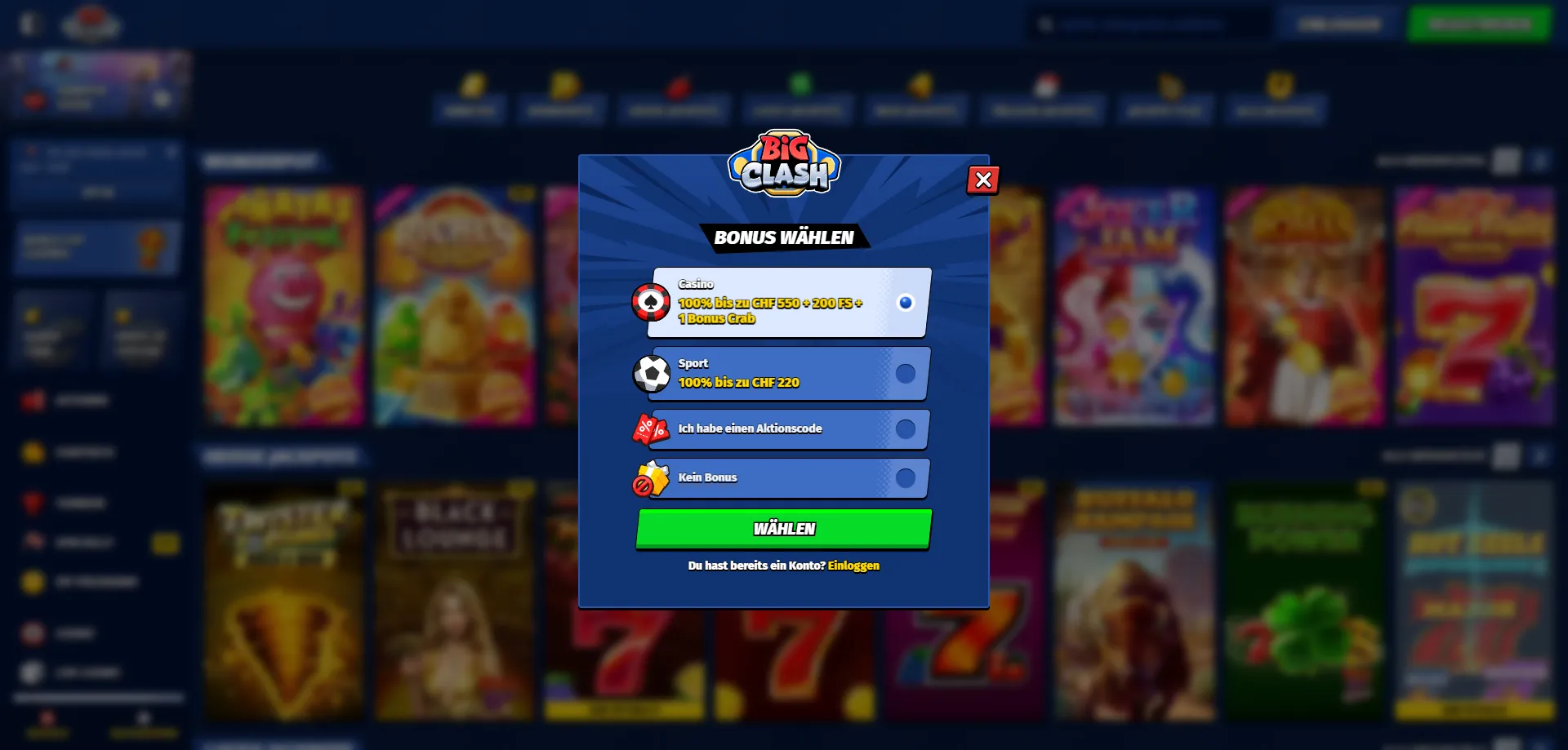 BigClash Casino Mobile – vollständig optimierte Mobilwebsite für Smartphones