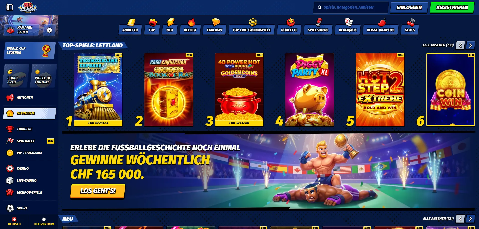 BigClash Casino Slots – über 13.000 Titel von Top-Anbietern