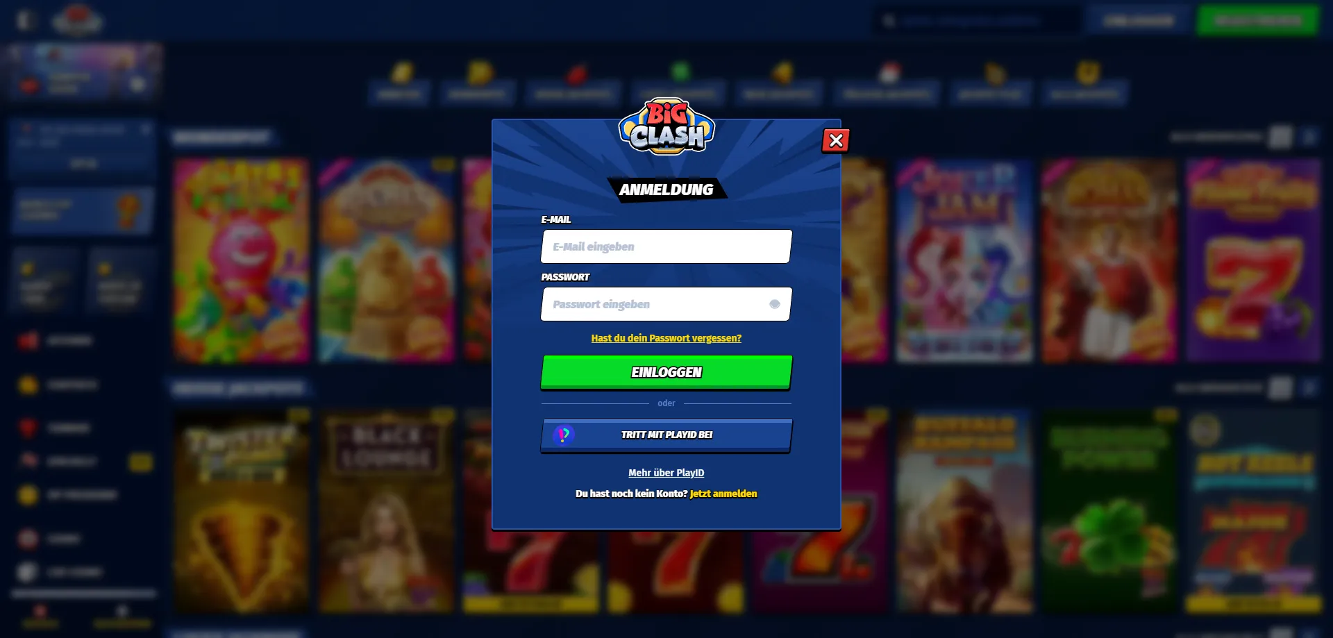 BigClash Casino Login und Kontobereich für österreichische Spieler